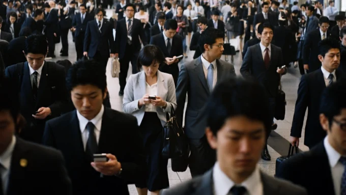 AI-generated.The daily life of Japanese businessmen.